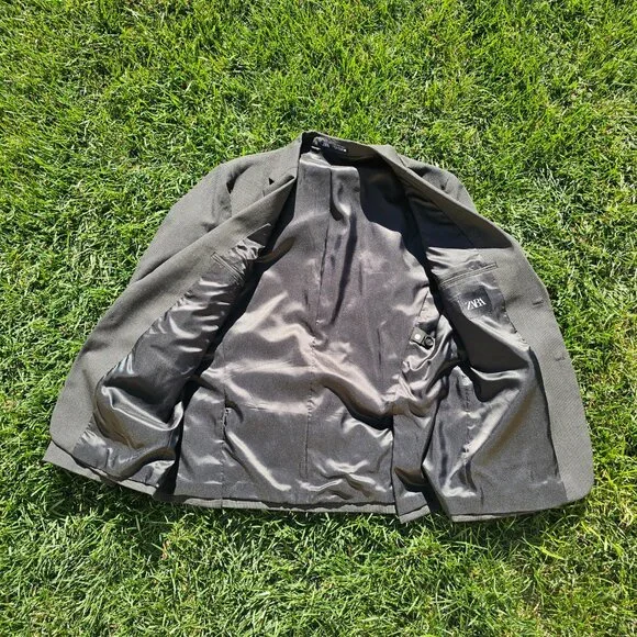 ZARA Men’s Blazer / Suit Jacket – Gray – Size 44 (US 34) – Slim Fit - Picture 5 of 5